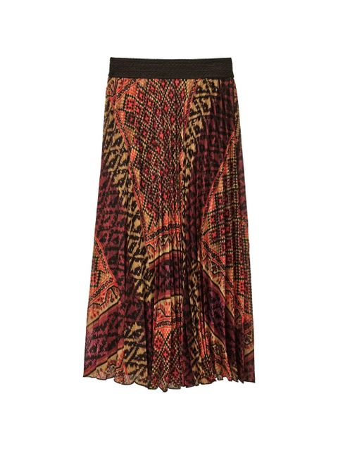 Ba&Sh OLGIA geometric-print pleated skirt - Red - zdjęcie produktu nr 1