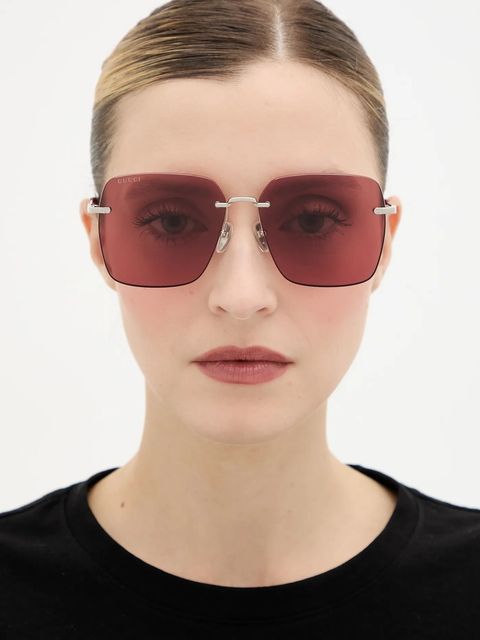 Gucci okulary przeciwsłoneczne damskie kolor srebrny GG1955SA