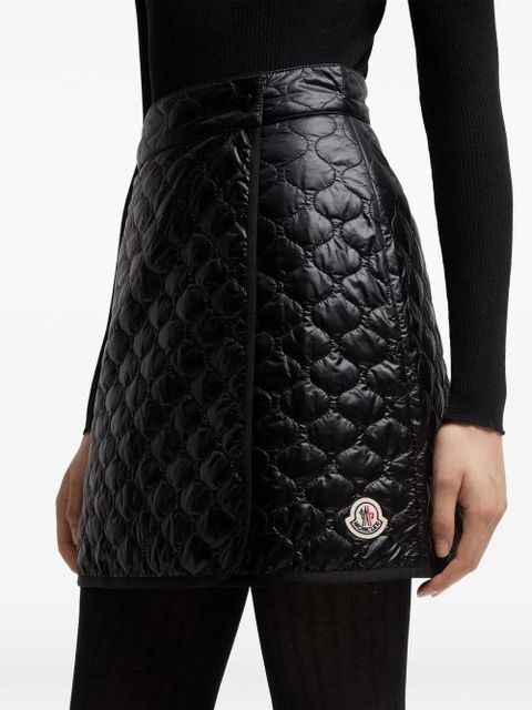 Moncler logo-detail quilted mini skirt - Black