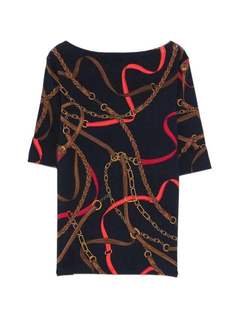 Lauren Ralph Lauren chain-print T-shirt - Blue - zdjęcie produktu nr 2