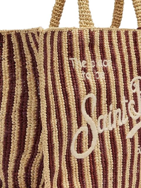 MC2 Saint Barth Collette striped raffia tote bag - Red