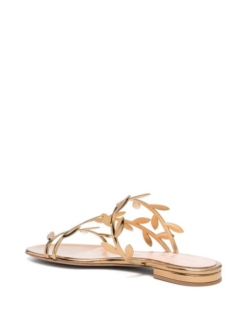 Gianvito Rossi Flavia leather flat sandals - Gold