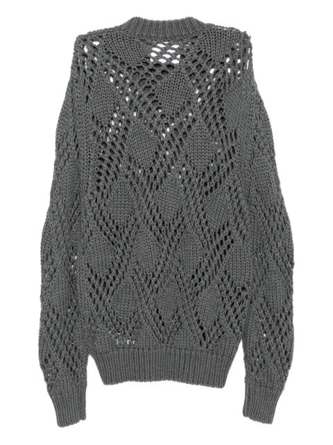 Jil Sander lace-trimmed wool jumper - Grey - zdjęcie produktu nr 2