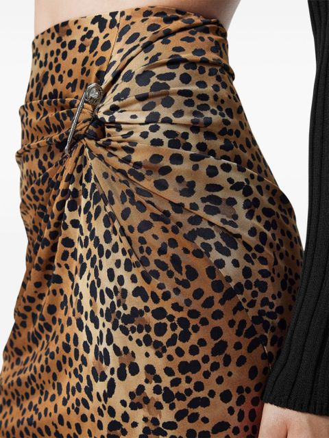 Versace leopard-print mini skirt - Brown