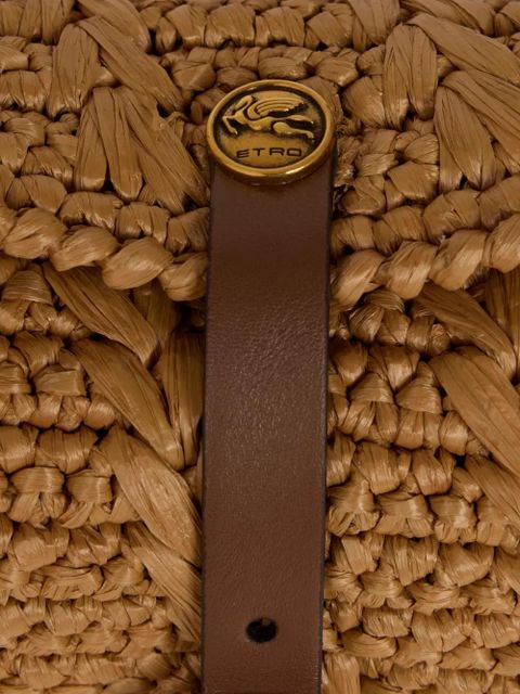 ETRO small Pony crocheted tote bag - Neutrals