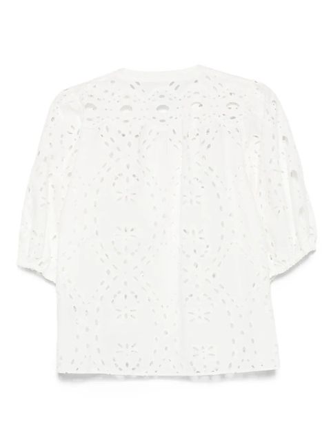Ba&Sh Beatrice eyelet-embroidered puff-sleeve top - Neutrals - zdjęcie produktu nr 2