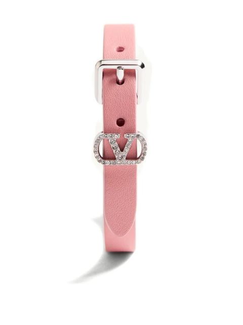 Valentino Garavani Ovalette Swarovski®-crystal leather bracelet - Pink