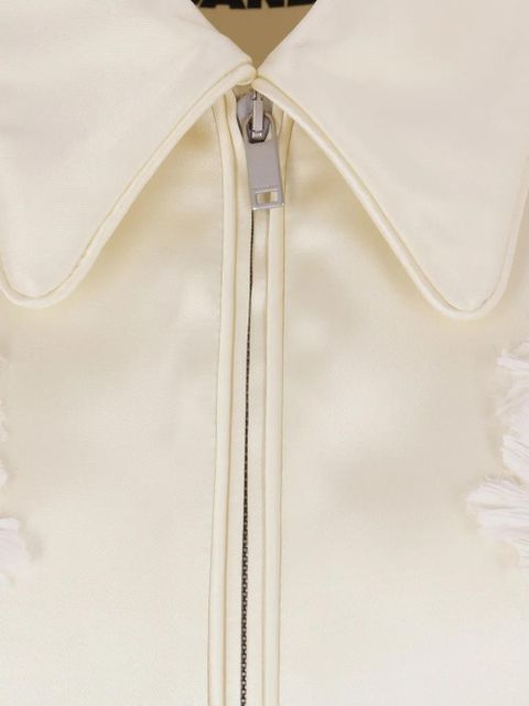 Jil Sander floral-embroidered bomber jacket - Neutrals