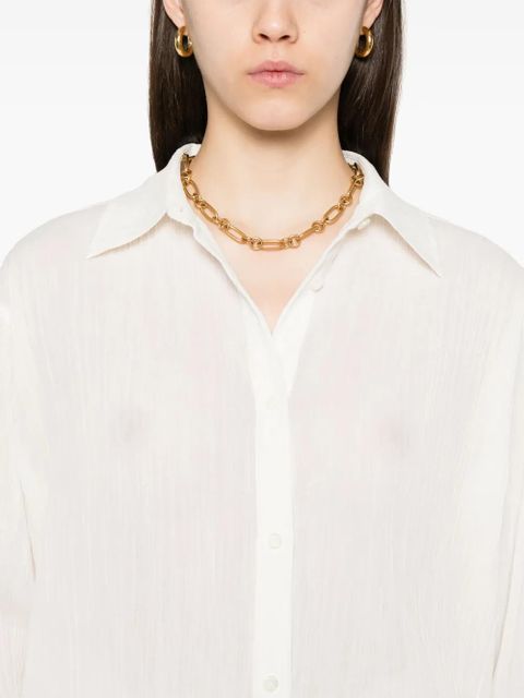 TOTEME drawstring-hem shirt - Neutrals