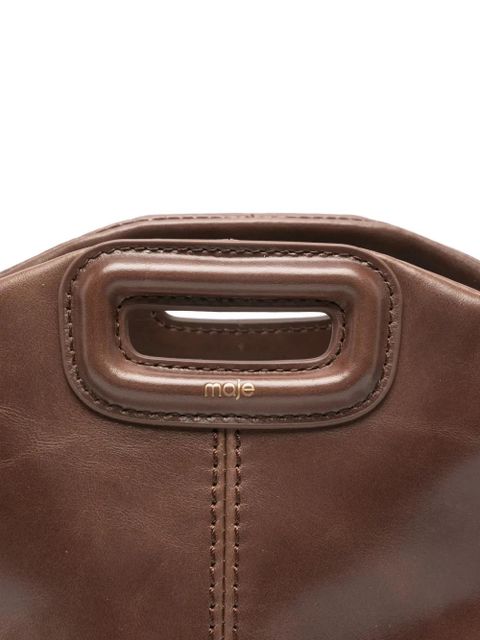 Maje fringed leather tote bag - Brown