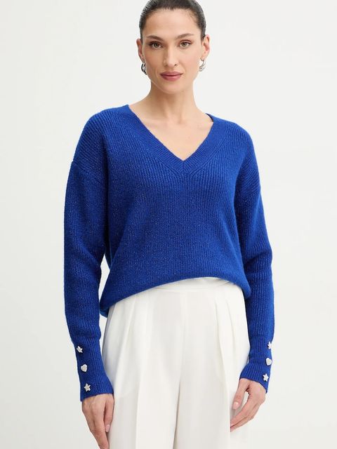 Morgan sweter z domieszką wełny damski kolor niebieski lekki MSTAR - zdjęcie produktu nr 1