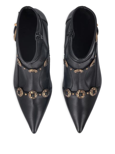 PINKO buckle-embellished leather boots - Black