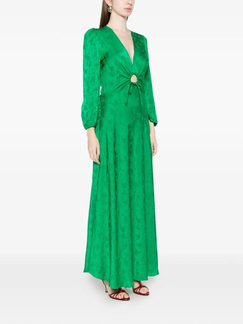 SANDRO Aura floral tie-detail dress - Green