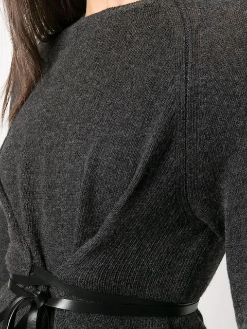 Valentino Garavani ribbon belted jumper - Grey - zdjęcie produktu nr 2