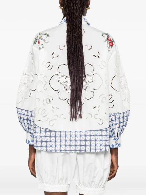 FARM Rio Richelieu embroidered broderie anglaise top - White