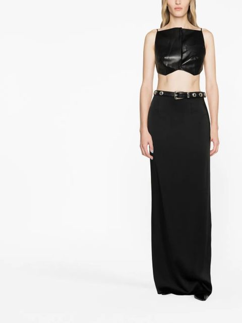 Aya Muse Elfi faux-leather crop top - Black - zdjęcie produktu nr 2