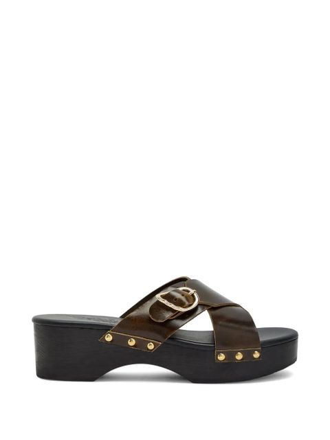 Ancient Greek Sandals crossover-strap studded sandals - Brown - zdjęcie produktu nr 1