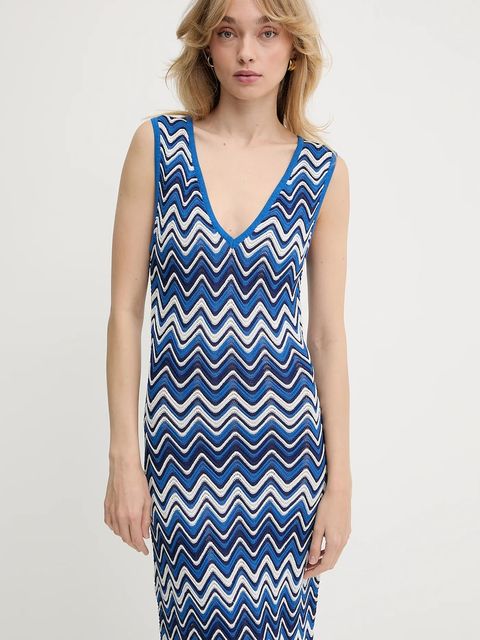 Morgan sukienka kolor niebieski maxi dopasowana RMORTI