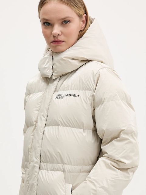 Karl Lagerfeld Jeans kurtka kolor beżowy zimowa A4W15059