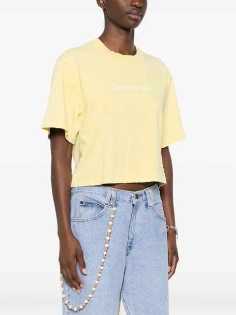 Off-White slogan-print T-shirt - Yellow - zdjęcie produktu nr 2