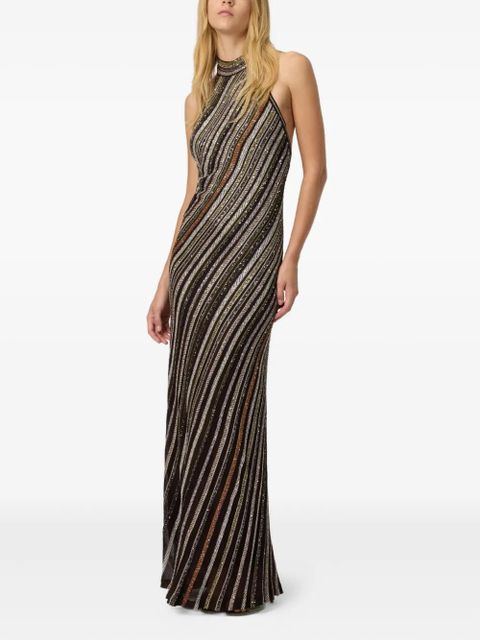 Missoni halterneck striped maxi dress - Brown - zdjęcie produktu nr 2