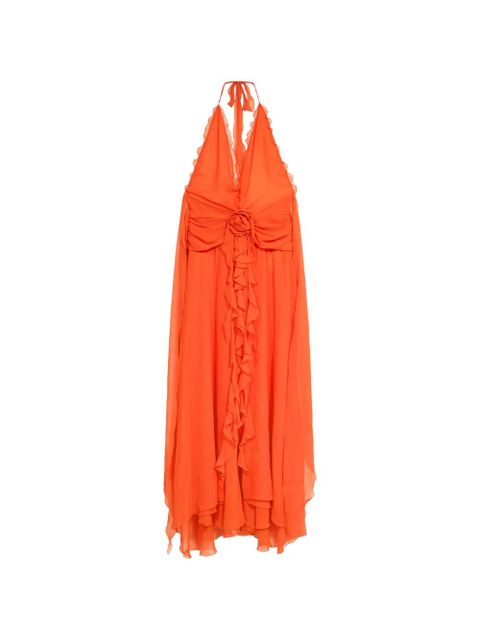 Blumarine ruffled floral dress - Orange - zdjęcie produktu nr 1