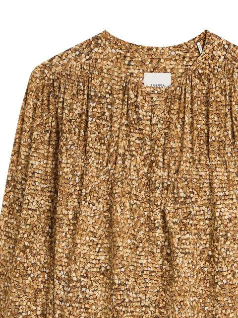 ISABEL MARANT Sally long-sleeve printed blouse - Brown - zdjęcie produktu nr 2