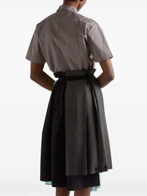 Prada rush stitch fabric patchwork skirt - Grey