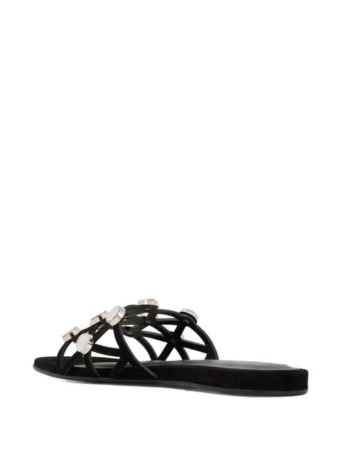 The Attico grid studded flats - Black