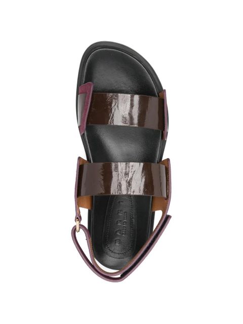 Marni strap leather sandals - Brown