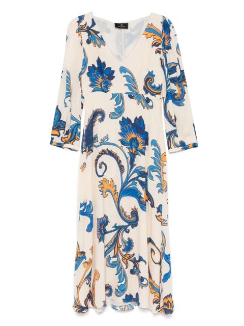 ETRO floral-print midi dress - Neutrals - zdjęcie produktu nr 1