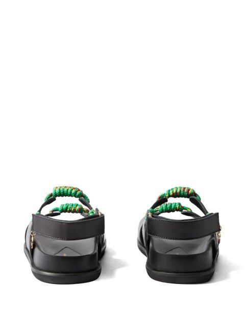 Claudie Pierlot cord charm leather sandals - Black