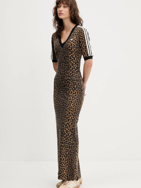 adidas Originals sukienka Maxi Dress kolor zielony maxi dopasowana JW2773