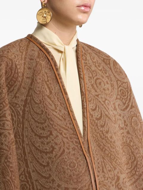 ETRO paisley jacquard cape - Brown