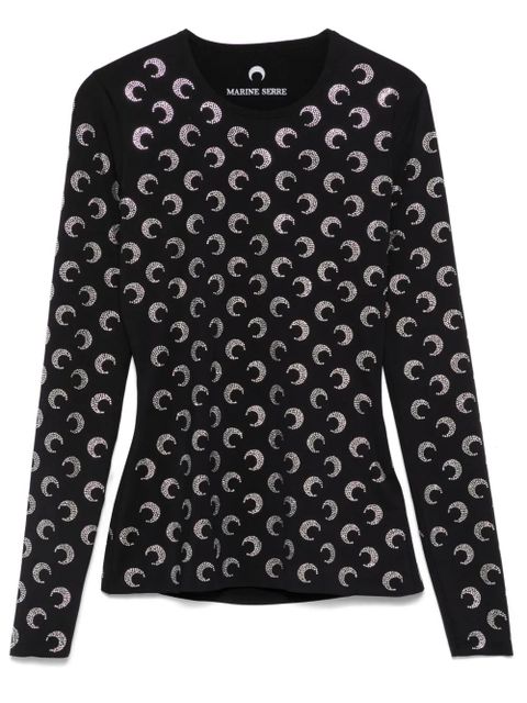Marine Serre Crescent Moon-embellished top - Black - zdjęcie produktu nr 1