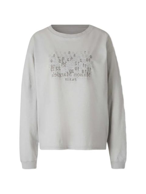 Maison Margiela long-sleeve graphic T-shirt - Grey - zdjęcie produktu nr 1