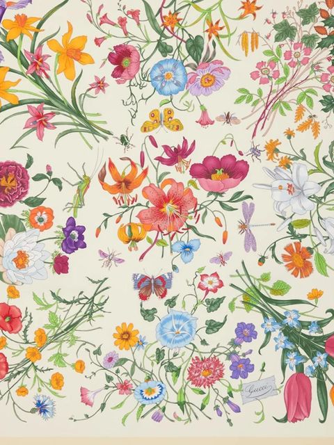 Gucci floral-print scarf - Neutrals