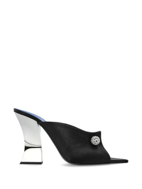 Lanvin crystal-embellished satin mules - Black - zdjęcie produktu nr 1