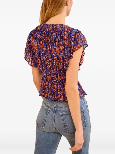 Ulla Johnson Athene ruffled silk top - Blue