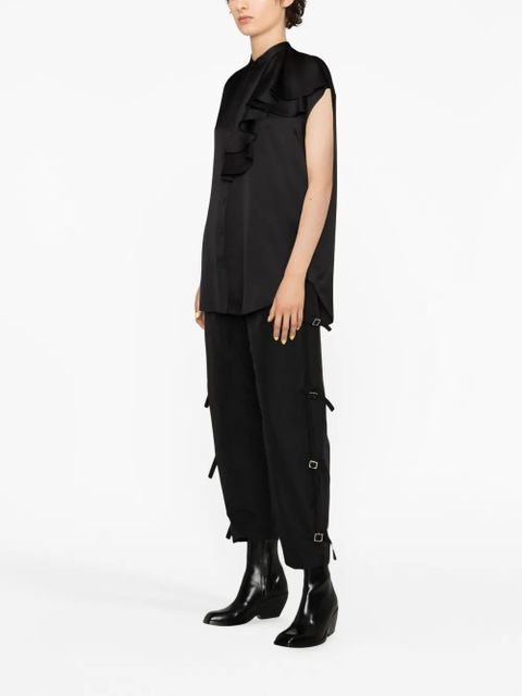 Alexander McQueen sleeveless ruffled blouse - Black