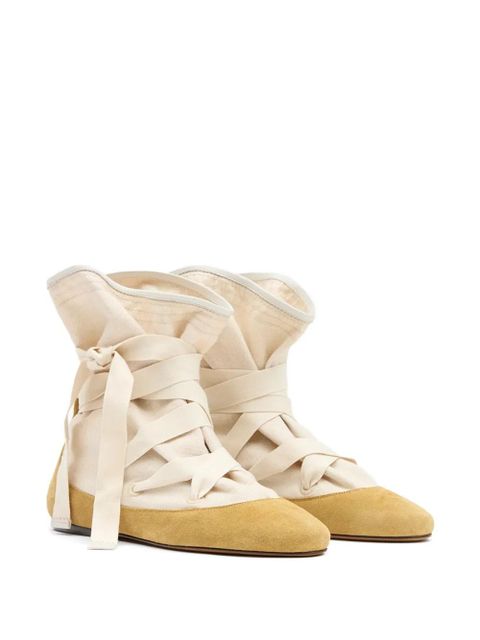 ISABEL MARANT Letiz ankle-tie leather boots - Neutrals - zdjęcie produktu nr 2