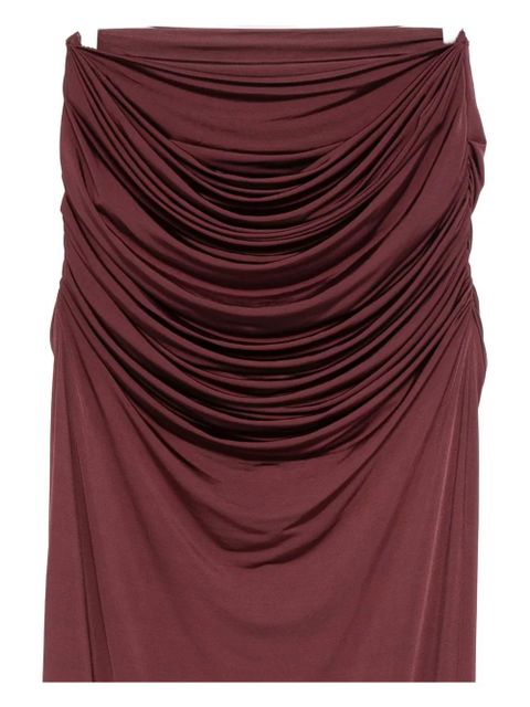 Paris Georgia draped midi skirt - OXBLOOD