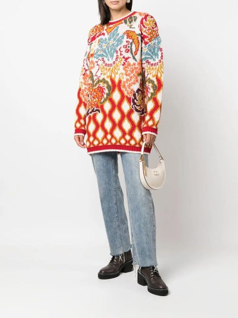 ETRO abstract-print long-sleeve jumper - Neutrals