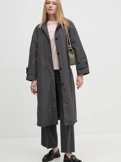 Sandro Ferrone płaszcz damski kolor szary przejściowy oversize SFS15YBEALASKA