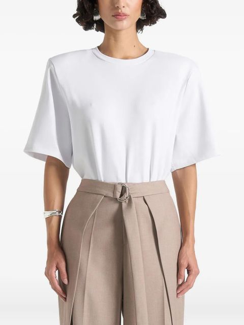 Manière De Voir Mia wide-shoulder bodysuit T-Shirt - White