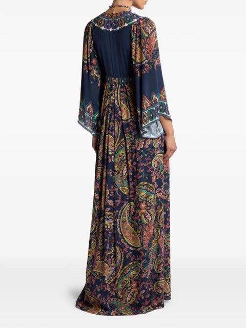 ETRO V-neck paisley-print dress - Blue