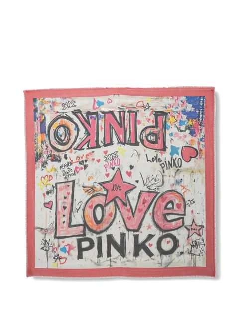 PINKO logo-print scarf - Neutrals - zdjęcie produktu nr 1