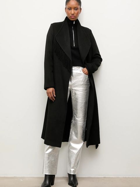 Answear.LAB płaszcz z wełną kolor czarny