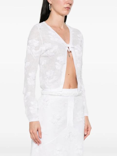 SHUSHU/TONG threadwork bow cardigan - Black