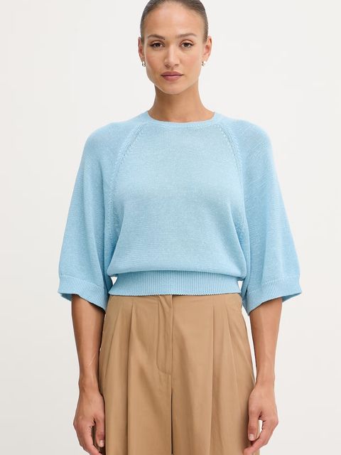 United Colors of Benetton sweter damski z dodatkiem lnu - zdjęcie produktu nr 1